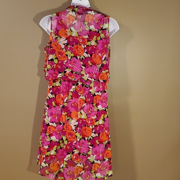 Sleeveless high-low red and pink dress - Picture 6 of 8